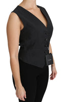 Camicetta Gilet Gilet A Pois Nero Top-IT42/M