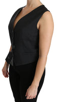 Camicetta Gilet Gilet A Pois Nero Top-IT42/M