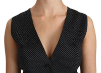 Camicetta Gilet Gilet A Pois Nero Top-IT42/M