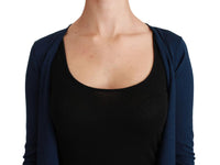 Maglia in cashmere con cardigan a maniche lunghe blu-IT38/XS