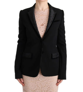 Blazer Slim in Jacquard Floreale Nero-IT40/S