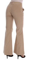 Pantaloni Bootcut in cotone beige-IT38/XS