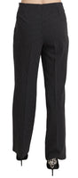 Pantaloni in cotone elasticizzato a righe nere Pantaloni-IT42/M