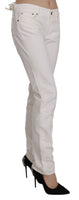 Pantaloni jeans casual skinny elasticizzati in cotone bianco-W31