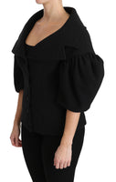 Cappotto Formale Nero Giacca in Lana Vergine-IT40/S