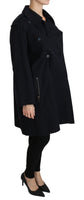 Cappotto Blu Cotone Donna Trench Jacket-IT36/XS