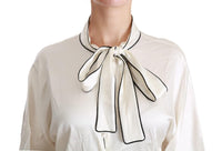 Camicetta Camicetta con maniche a 3/4 beige Top in seta-IT46/XL