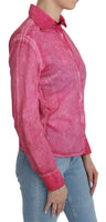 Top Camicetta A Maniche Lunghe Con Colletto Rosa-IT42/M