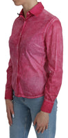 Top Camicetta A Maniche Lunghe Con Colletto Rosa-IT42/M