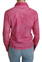 Top Camicetta A Maniche Lunghe Con Colletto Rosa-IT42/M