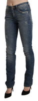 Jeans skinny a vita media lavati blu-W26