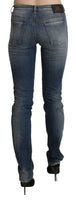 Jeans skinny a vita media lavati blu-W26