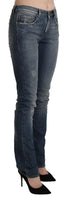 Jeans skinny a vita media lavati blu-W26