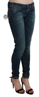 Jeans skinny a vita bassa lavati blu-W29