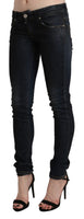 Jeans skinny a vita bassa lavati neri-W26