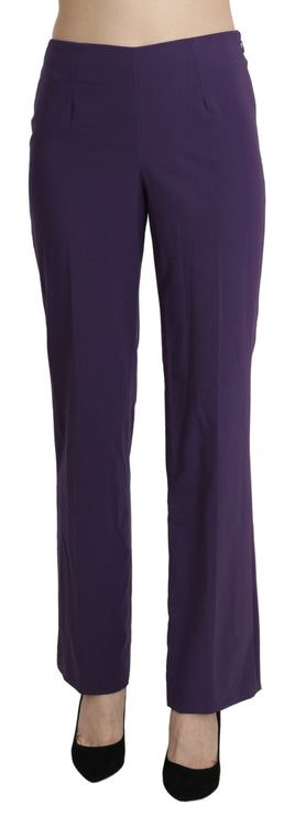 Pantaloni viola a vita alta con abito dritto-IT42/M