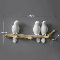 Wall Decorations Home Accessories Living Room Hanger Resin Bird Hanger Key Kitchen Coat Clothes Towel Hooks Hat Handbag Holder