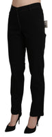 Pantaloni casual dritti neri a vita alta Pant-IT46/XL