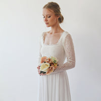 BLUSHFASHION - Original Square Neckline Wedding Dress #1231