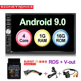 EZONETRONICS - Original 2Din Android 9.0 Car Radio Stereo 7inch Universal Car Player GPS Navigation Wifi Bluetooth OBD2 USB RDS SWC Audio Video No DVD