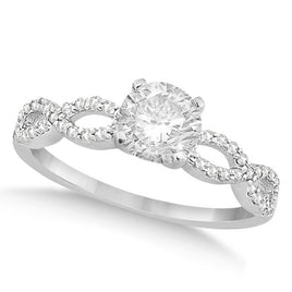 Original Petite Antique-Design Diamond Engagement Ring 14k White Gold (0.50ct)