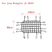 SHINEKA for Jeep Wrangler JK JL 2007-2020+ Car Trunk Roof Luggage Carrier Cargo Basket Trail Net for Wrangler JK JL Accesorries