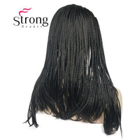 StrongBeauty Long Gray With Dark Roots Ombre Braided 3/4 HEADBAND Full Synthetic Wig Box Braids Wig Coverage Wigs COLOUR CHOICES