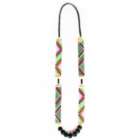 Original Acapulco Long Woven Beaded Necklace - Tribal Print