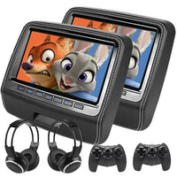 2x 9 Inch 1080P All Format Car Monitor Touch Screen Car Headrest DVD Video Player Built-In Speaker MKV DVD MP4 USB SD 8 Bit Game