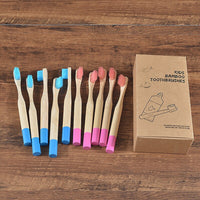 10PC Kids Bamboo Toothbrush Soft Bristles Eco Biodegradable Plastic-Free Oral Care Toothbrush 8 Colors Child Bamboo Toothbrush