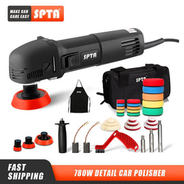 SPTA - Original 780W Electric 3 Inch Mini Detailing Polishing Machine Rotary Polisher Cleaning Brush With 29pcs Sponge PadsSet