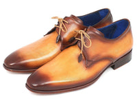 Paul Parkman Brown & Camel Hand-Painted Derby Shoes (ID#326-CMLBRW)