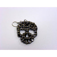 Pair of earrings with rhinestone skull - Dark Gray - Plastic