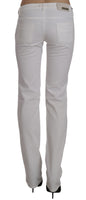 Pantaloni jeans dritti slim fit in cotone bianco-W25