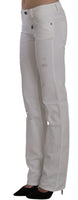 Pantaloni jeans dritti slim fit in cotone bianco-W32