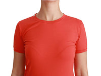 T-shirt Girocollo Manica Corta Rossa Top In Cotone-IT40/S