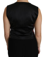 Camicetta Gilet floreale rosa nero Top-IT38/XS