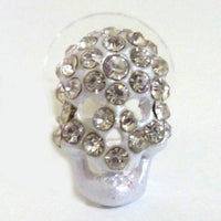 Skull earrings with rhinestones - White Color