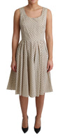 Abito A-Line in Cotone Pois Beige-IT40/S