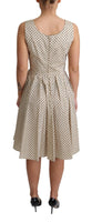 Abito A-Line in Cotone Pois Beige-IT40/S