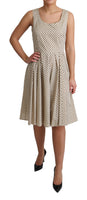 Abito A-Line in Cotone Pois Beige-IT44/L