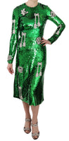 Abito in cristallo Swarovski con paillettes verde-IT38/XS