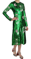 Abito in cristallo Swarovski con paillettes verde-IT38/XS