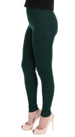 Collant elasticizzato in cashmere verde-IT36/XXS