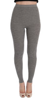 Collant elasticizzato in cashmere grigio-IT36/XXS