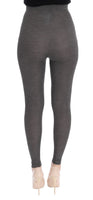 Collant elasticizzato in cashmere grigio-IT36/XXS