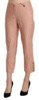 Pantaloni Cropped Rosa Cotone A Vita Alta-IT44/L