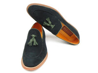 Paul Parkman Men's Tassel Loafer Green Suede Shoes (ID#087-GREEN)