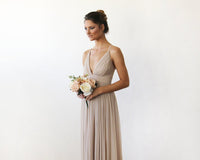 BLUSHFASHION - Original Champagne Maxi Dress With Adjustable Straps #1170