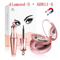 Magnetic Liquid Eyeliner & Magnet False Eyelashes & Tweezer Set Natural Long Fake Eye Lashes Kit Easy to Wear